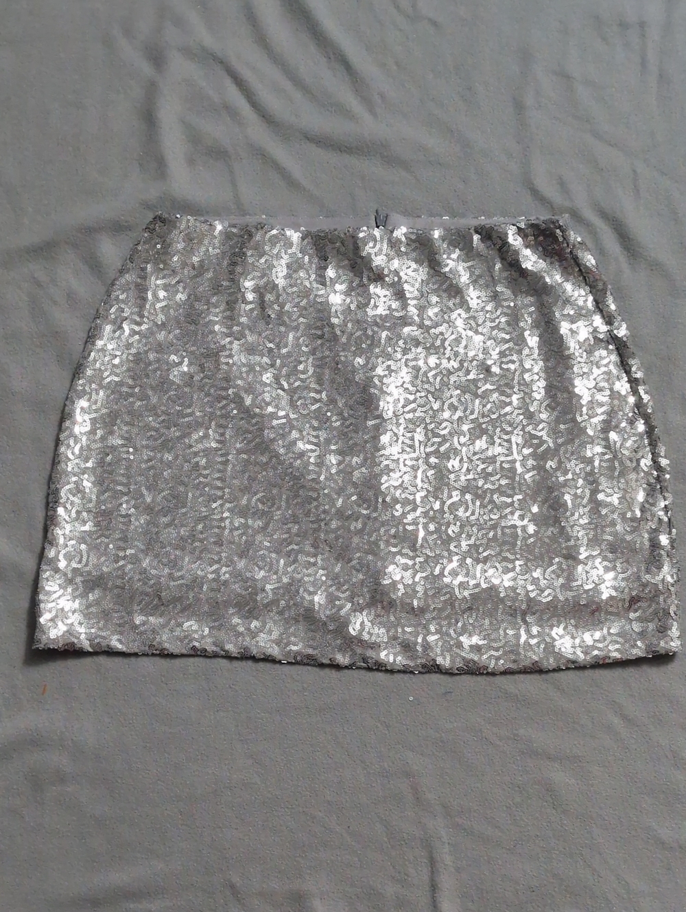 Tipsyelves Women's Skirt Silver Sequin Mini Skirt - High Shine Party Skirt - Picture 2 of 7